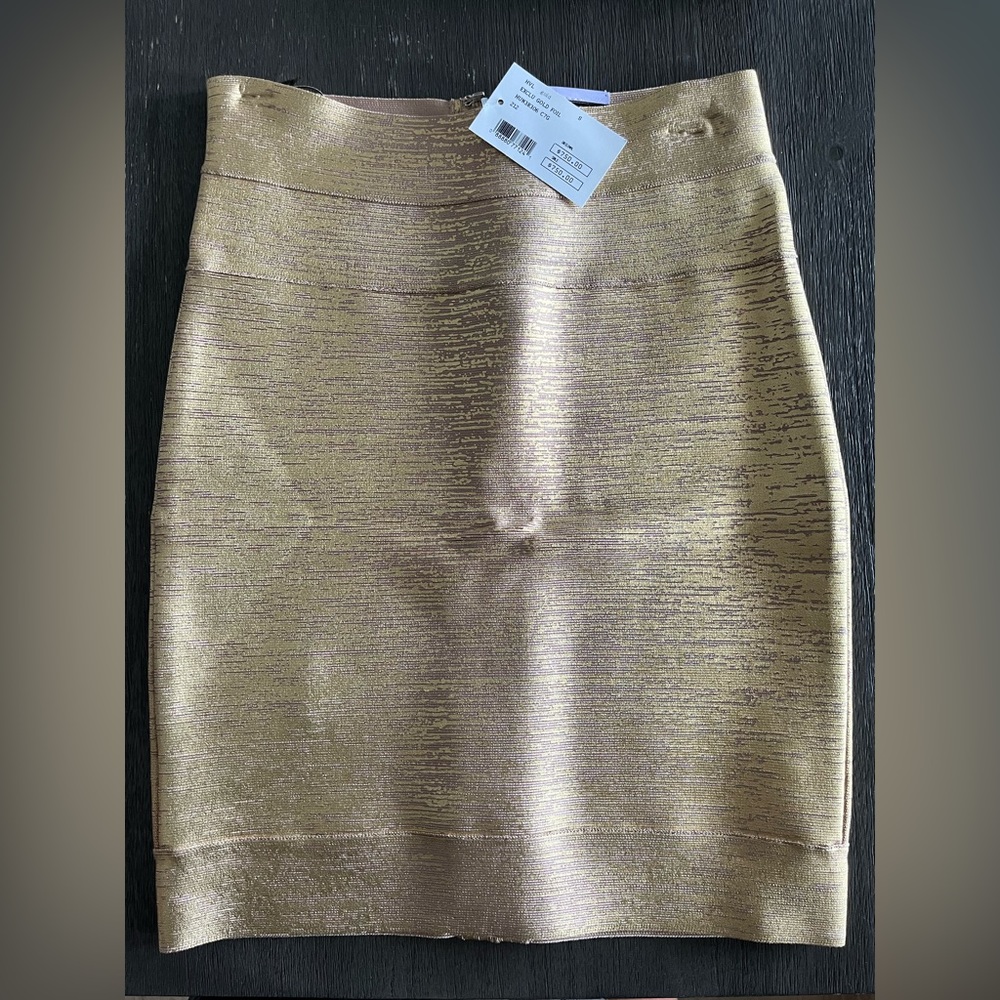 Herve Leger Gold Skirt Size Small. Never worn!
